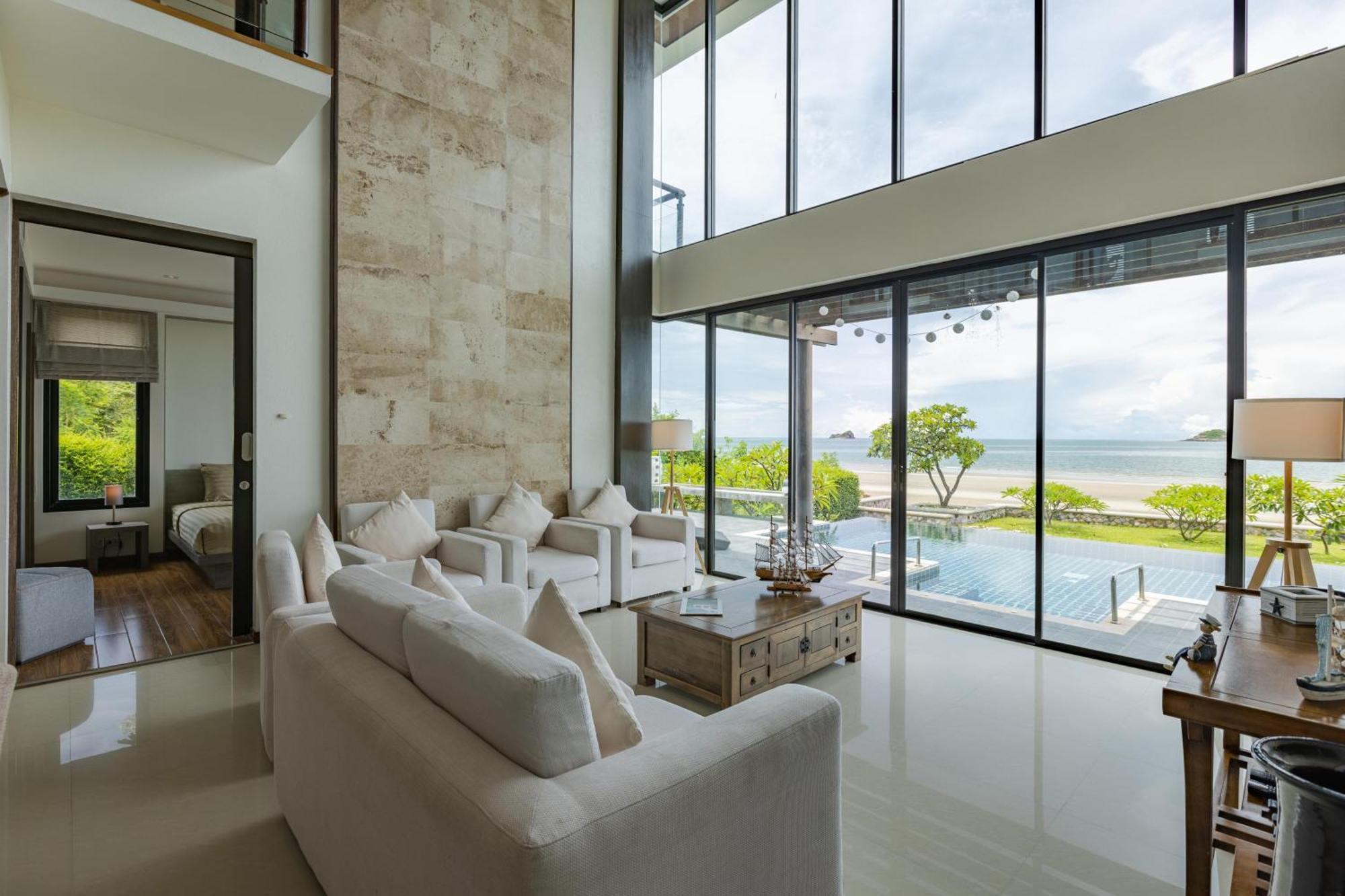 Beachfront Modern 4 Bedroom Pool Villa - Rv 후아 힌 외부 사진